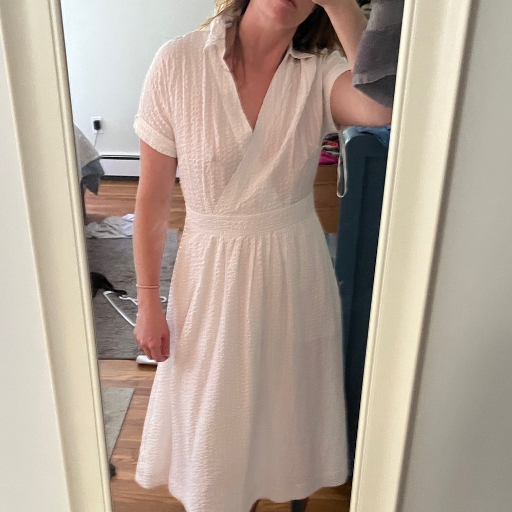 Elegant White Women's collared summer Dress